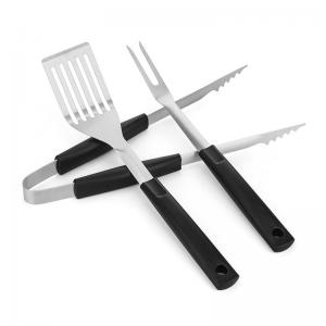 New hot selling products stainless steel bbq multi tool 3 pieces barbecue set bbq tool set	