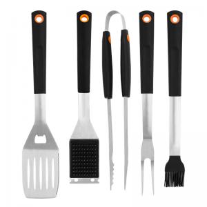 Wholesale 5 pcs Stainless Steel BBQ Tools Set with Soft Touch Handle